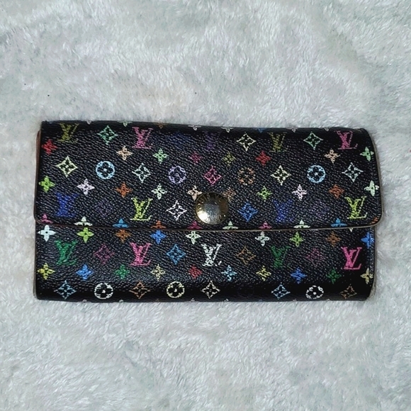 Louis Vuitton x Takashi Murakami Monogram Multicolor Sarah Wallet Long - Picture 1 of 14
